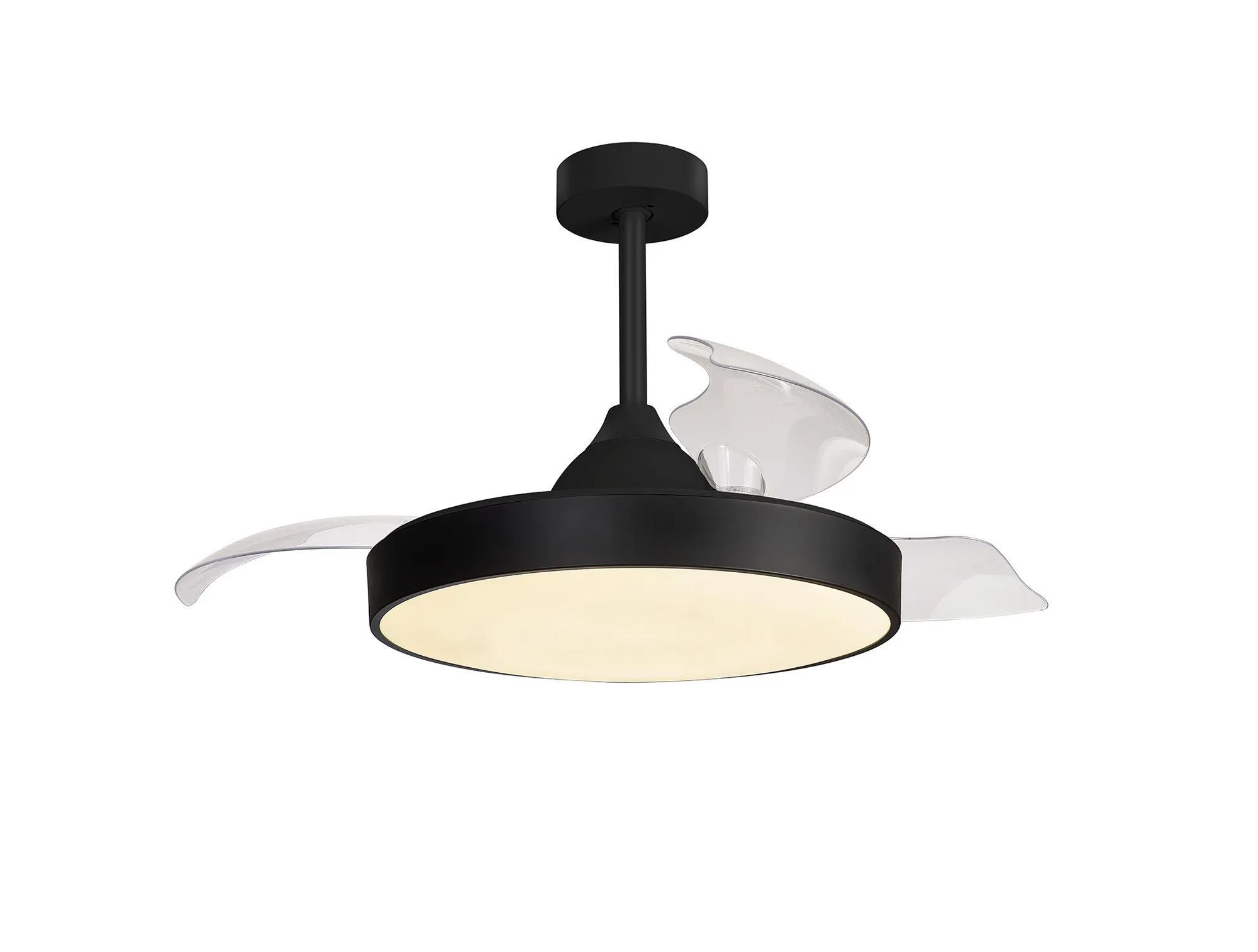 M8754  Alaska 50W LED Dimmable Ceiling Light With Built-In 30W DC Fan, 2700-5000K Remote & APP Control, Black